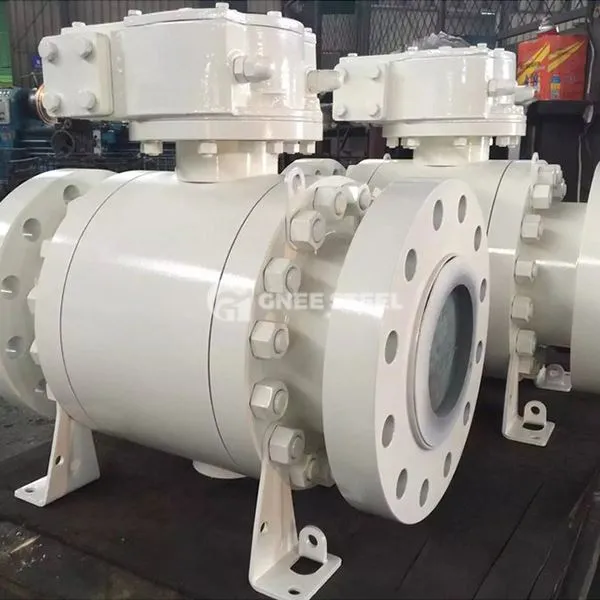 Comhla liathróid trunnion ina shuí miotail