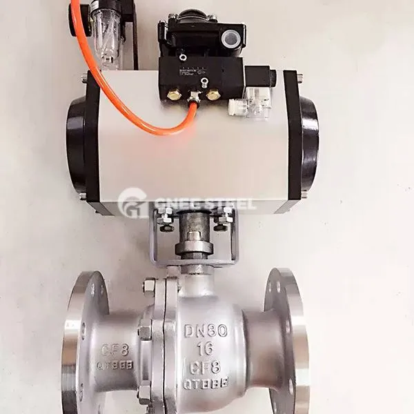 Ar chomhla liathróid lasmuigh le actuator neomatach