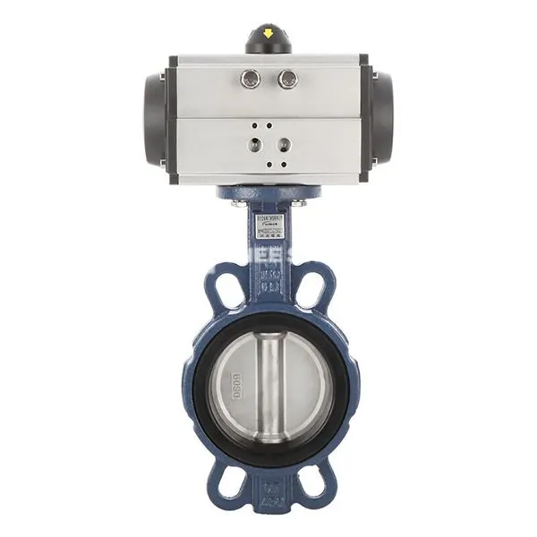 Comhla féileacán wafer le actuator neomatach